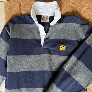 RARE Barbarian Rugby BERKELEY Cal Bears Rugby Polo Shirt Large rowing blazers